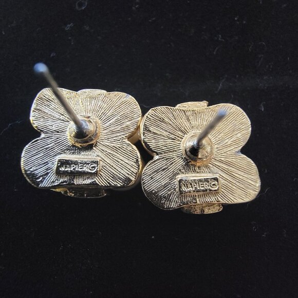 Vintage Napier Gold-Toned Faux Pearl Double Strand Necklace Bracelet Earring Set - Picture 9 of 16